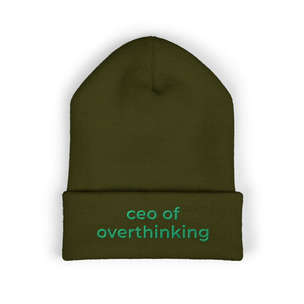 CEO of Overthinking Embroidered Funny beanie