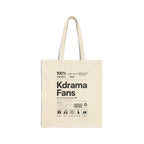 K-Drama Fans Typography Tote Bag | Korean Drama Canvas Tote