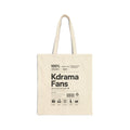 K-Drama Fans Typography Tote Bag | Korean Drama Canvas Tote