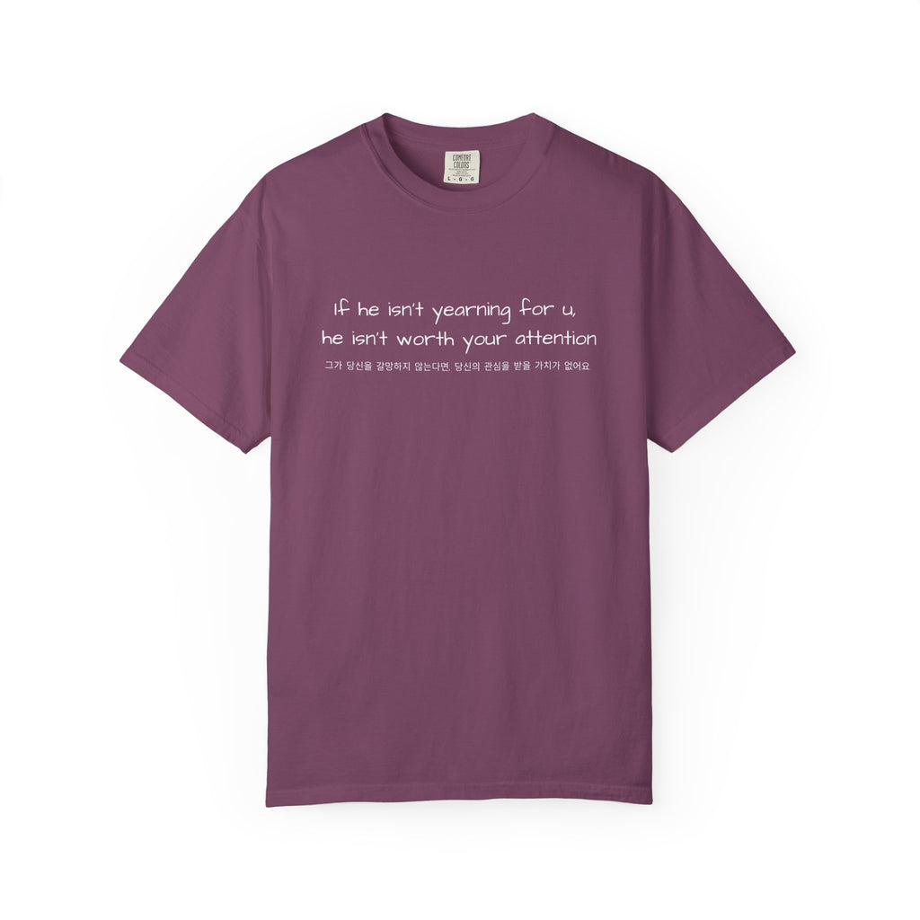 Kdrama Quote Shirt If He Isn’t Yearning For You Korean Chinese Tee BL Drama Aesthetic Shirt Minimalist Sad Love Quote Shirt Soft Girl Streetwear