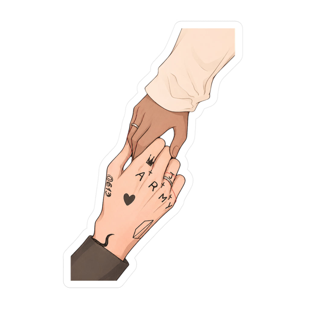 Jungkook Hands Tattoo Holding ARMY Hand Sticker Kiss-Cut Vinyl Decal