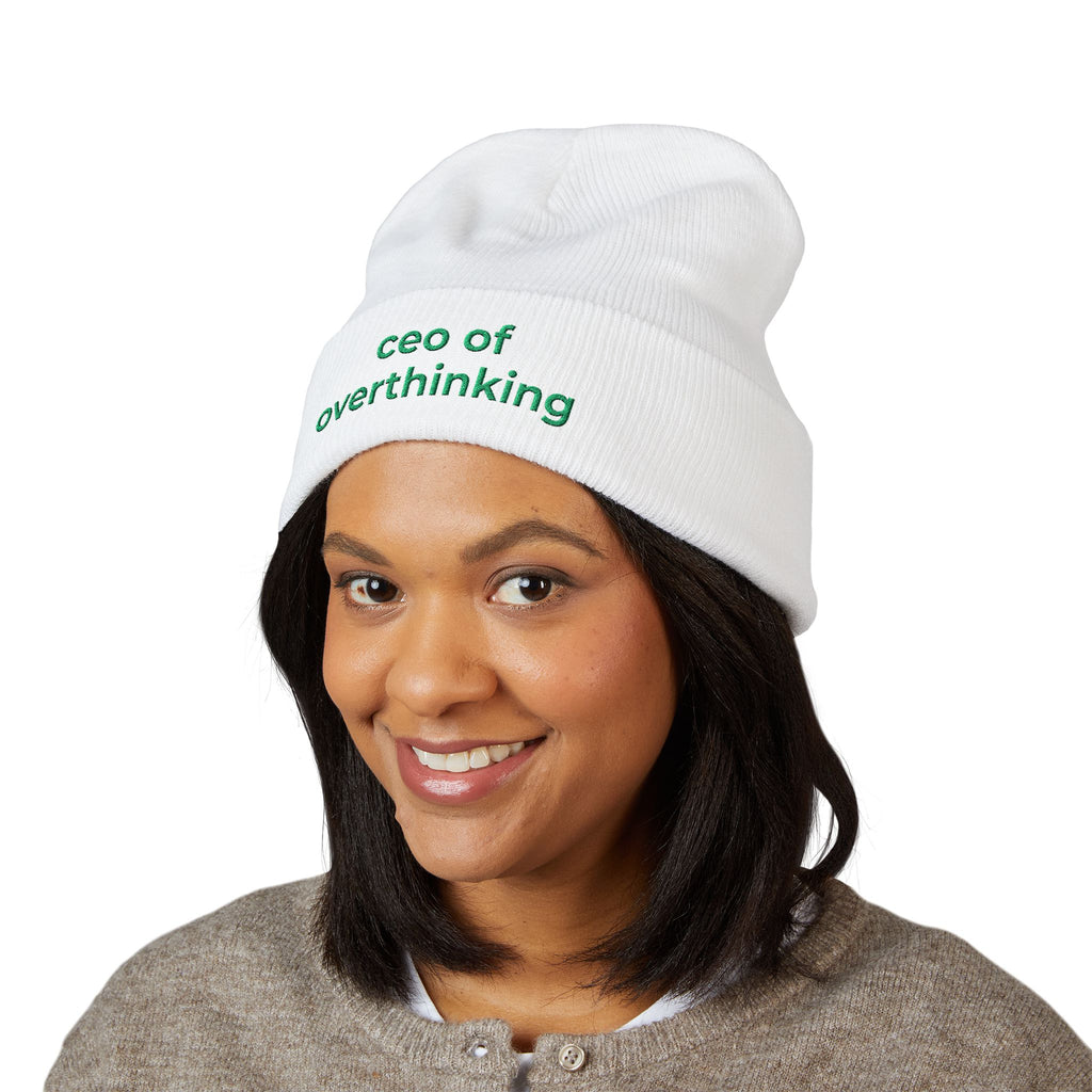 CEO of Overthinking Embroidered Funny beanie