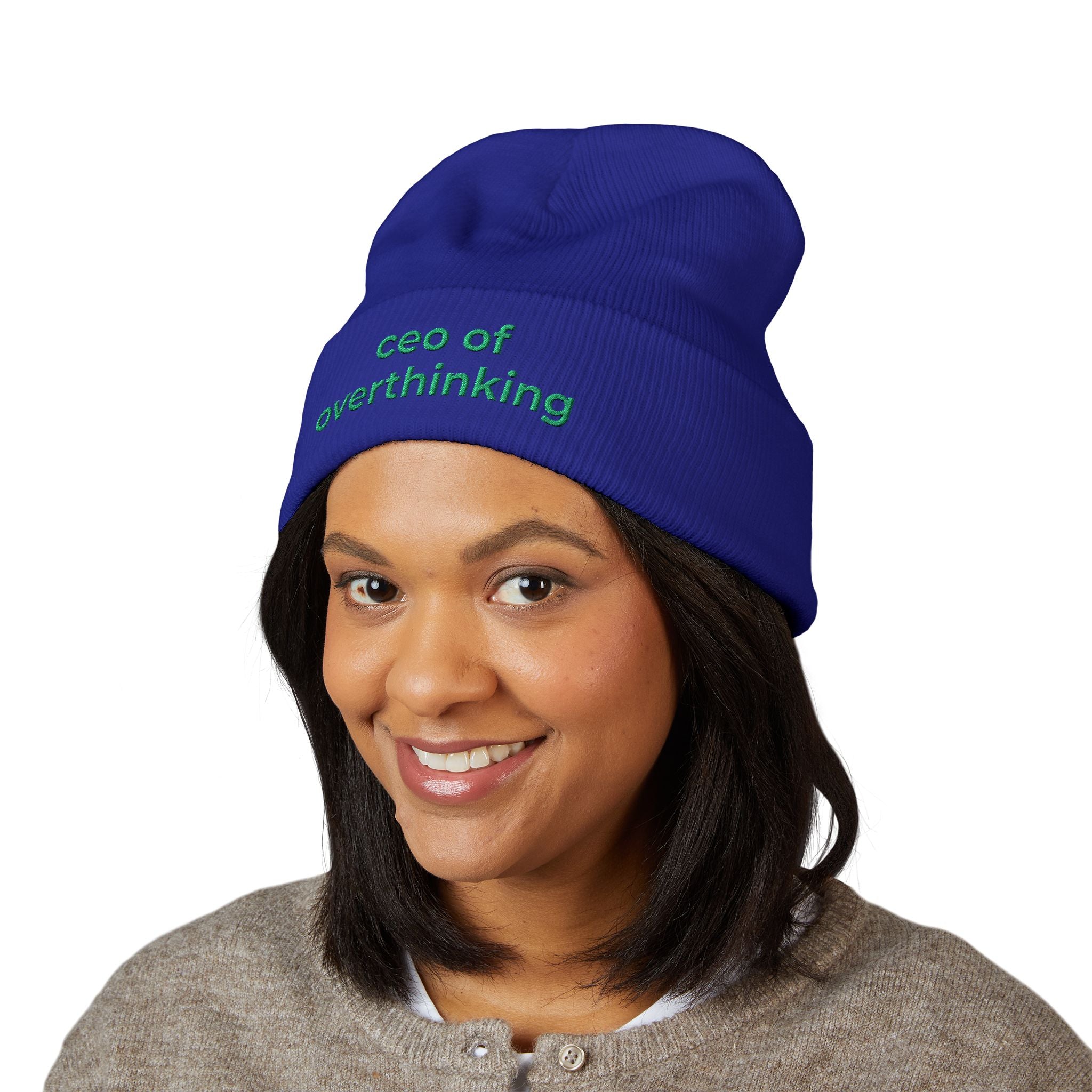 CEO of Overthinking Embroidered Funny beanie