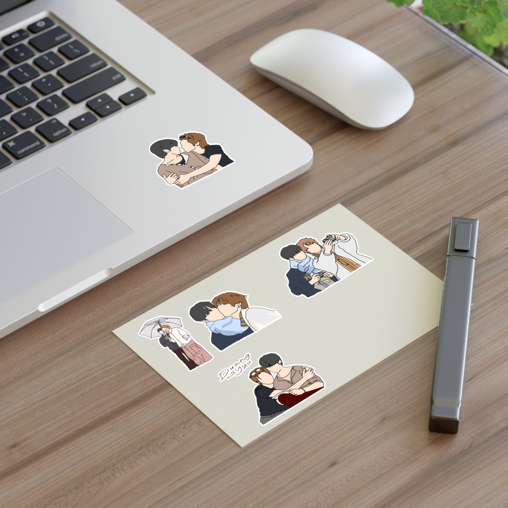 Duang With You Teeteepor Sticker Pack | Thai BL Series Fan Art | Set of 5 Vinyl Stickers | Cute Laptop & Journal Decals