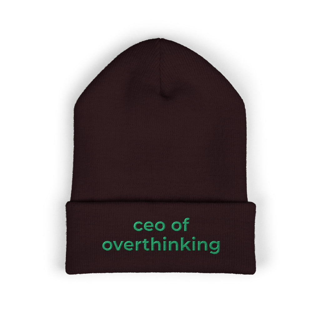 CEO of Overthinking Embroidered Funny beanie