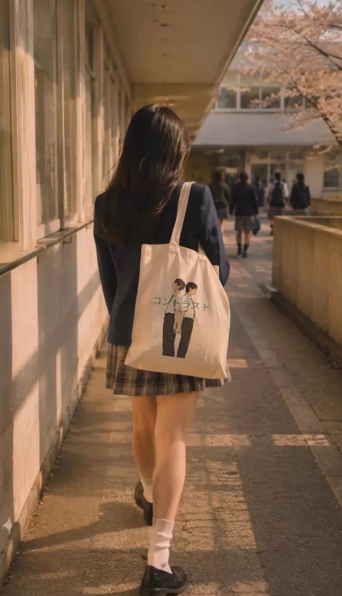 Contrast コントラストBL Drama Line Art Tote Bag | Luchi Haruhi & Akune Haruse Japanese BL Aesthetic