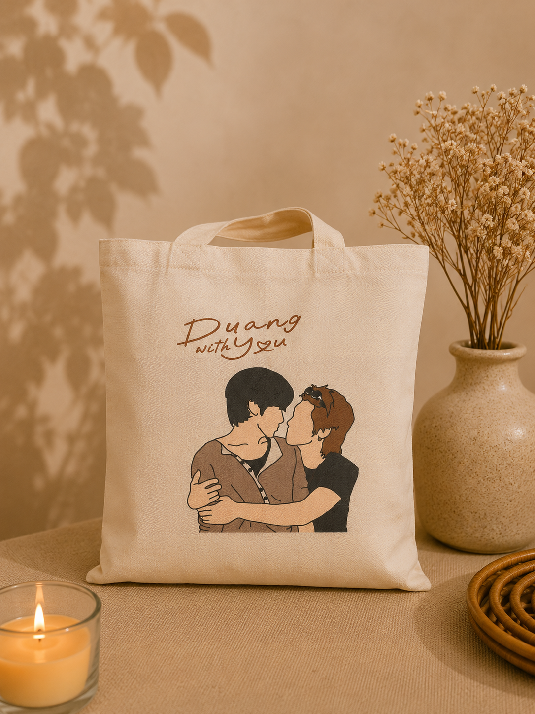 Duang With You series, Teeteepor couple fanart Tote Bag, DMD Thai BL drama
