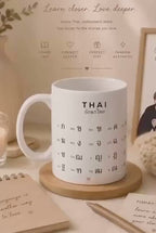 Learn Thai Alphabet Chart Ceramic Mug Thai Letters, Language Study Aesthetic